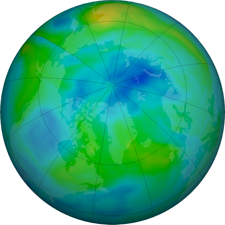 Arctic ozone map for 29 September 2017